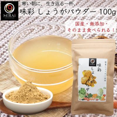 生姜パウダー 無添加 蒸し生姜 味彩 しょうがパウダー 100g (国産) 乾燥生姜 粉末