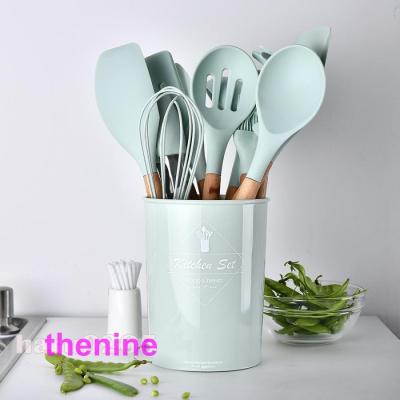 キッチンツールセット 調理器具 製菓器具 料理 台所用品 耐熱 シリコン製 木製 クッキング調理用品 キッチンツール 収納 ミント 新築お祝い プレゼント