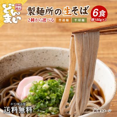 送料無料 年越しそば 年越し蕎麦 生そば 6食 (麺のみ)  そば 蕎麦 2種から選べる 讃岐  平切り 蕎麦 お歳暮 食品 ご当地 取り寄せ 製麺所 グルメ 香川県 麺 生麺