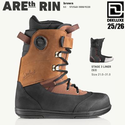 25-26 ディーラックス アースリン S3 スノーボード ブーツ DEELUXE ARETH RIN S3 BROWN メンズ スノボ 熱成形 2026 日本正規品