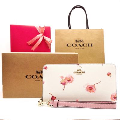 コーチ 財布 COACH サイフ 新作 新品 フローラルプリント 花柄 ファスナー長財布 C-445...