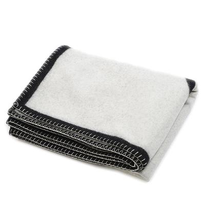 送料無料 ブラック ライトグレー シャネル ブランケット その他ファッション小物 ココマーク ブラック ライトグレー ウール カシミア ブランドピース