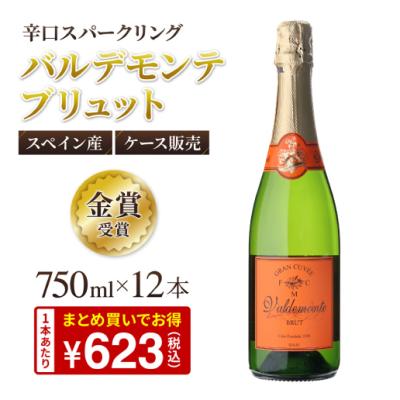 ワインセット 白泡 スパークリング バルデモンテ ブリュット 12本 750ml スペイン 送料無料 長S