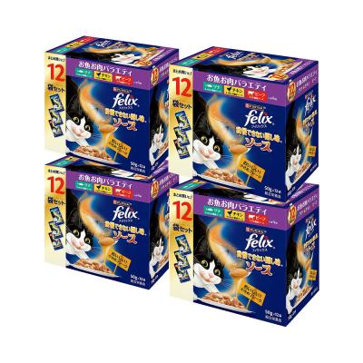 フィリックス　パウチ　我慢できない隠し味ソース　お魚お肉バラエティパック　１２袋入り（５０ｇ×１２袋）×４個