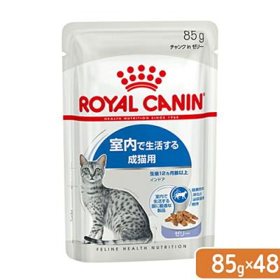 ロイヤルカナン　猫　ＦＨＮ−ＷＥＴ　室内で生活する成猫用　インドア　ゼリー　８５ｇ×４８袋　室内猫　ウェット　お一人様１点限り
