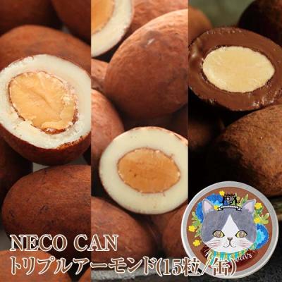 2026 バレンタイン NECO CANトリプルアーモンド(15粒/缶) サロンドロワイヤル チョコレート 詰め合わせ 個包装