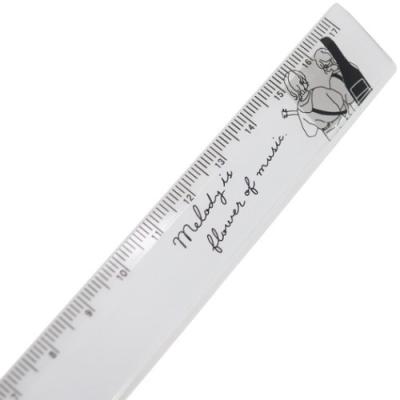 ものさし スリム 17cm 定規 ニュアンスライン ガールズバンド 新学期準備文具 小学生 中学生 高校生 女の子 かわいい
