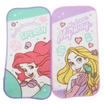 ディズニープリンセス グッズ ポケットタオル キャラクター 抗菌 ハーフ プチタオル 2枚セット シマー