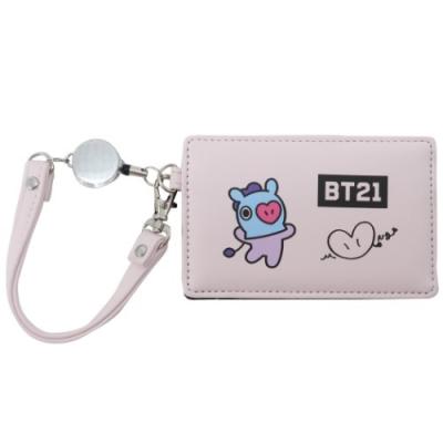 BT21 リール付き シングル パスケース 定期入れ MANG LINE FRIENDS キャラクター
