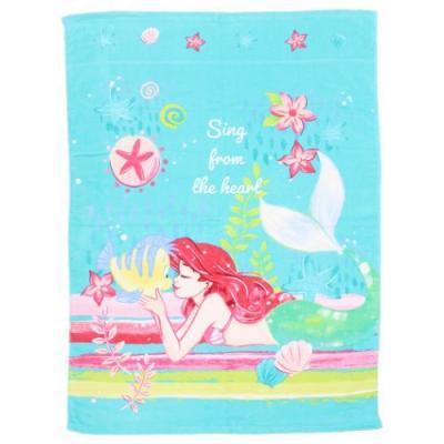 リトルマーメイド お昼寝ケット ディズニープリンセス キッズ タオルケット キャラクター ボタニカルグリーン