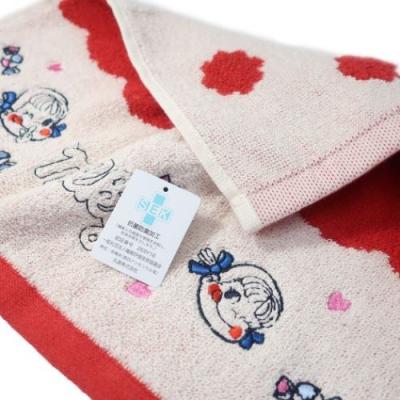 不二家のペコちゃん フェイスタオル ジャガード ロングタオル ペコ＆ポコ バラエティペコフェイス 丸眞 抗菌防臭