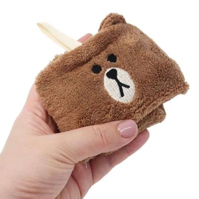 LINE FRIENDS キャラクター 吊り下げ マスコットタオル マイクロ ループタオル マスコット ブラウン LINEスタンプ