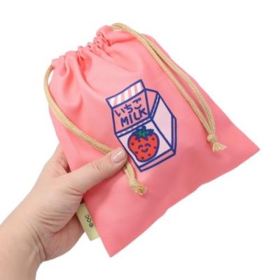 おえかきさんシリーズ きんちゃくポーチ 巾着袋 いちごみるくさん おもしろ グッズ