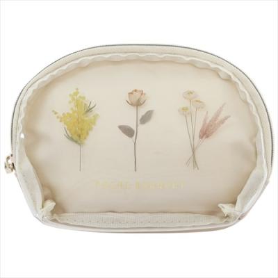 ミニポーチ ポシェブーケ ポケットティッシュポーチ ライトベージュ 小物入れ ポケットティッシュケース おしゃれ