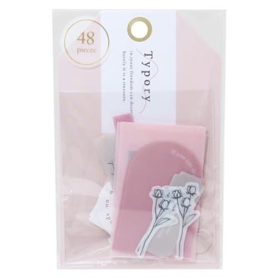 フレークシール タイポリーステッカー ピンク クーリア デコレーション 手帳デコ