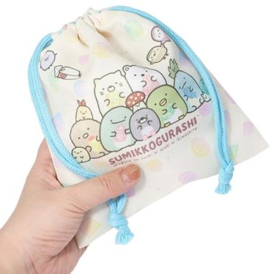 すみっコぐらし グッズ 巾着袋 キャラクター きんちゃくポーチ S 新入学 サンエックス