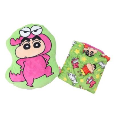 クレヨンしんちゃん ブランケットinクッション ひざ掛け毛布 ワニ山