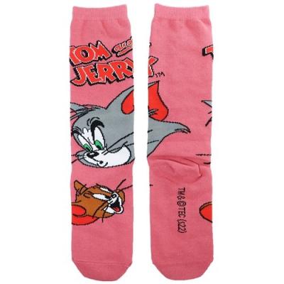 トムとジェリー レディースハイソックス ワーナーブラザース 女性用靴下 キャラクター フェイス