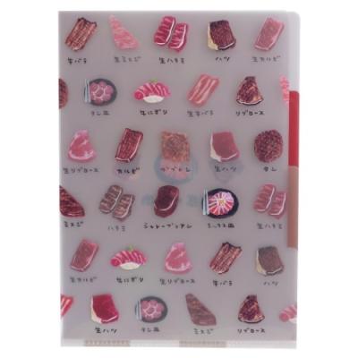 ミニファイル おもしろ文具 3ポケット A5 クリアファイル 魅惑の焼肉