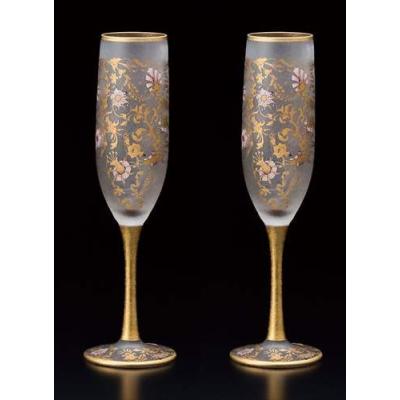 ADERIA EL DORADO ARABESQUE FLUTEペアセット ステムグラス アラベスク