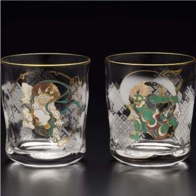 ADERIA ロックグラス 風神雷神 ペアセット アデリア 300ml 2個 石塚