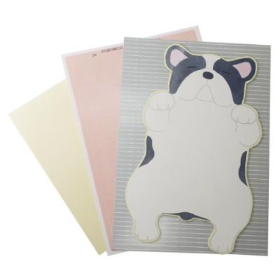 アニマル 寄せ書き 色紙 メッセージボード いぬ ブルドッグ メッセージシール24枚付き 思い出ギフト 卒業メモリアル