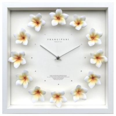 Plumeria clock 掛け時計 プルメリアクロック ホワイトフレーム CPC