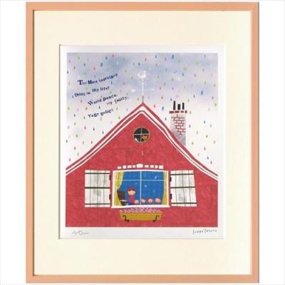 アートフレーム 額装品 はりたつお 虹色の雨 美工社 36.5×44×2cm