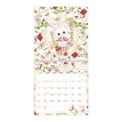 22年 カレンダー 飴ノ森ふみか Mini スクエア スケジュール イラスト ガーリー 税込 クローズピン 壁掛け