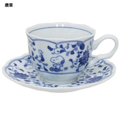 金正陶器 カップ＆ソーサー ティーカップ ピーナッツ スヌーピー 藍