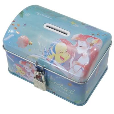 貯金箱 リトルマーメイド 鍵付き タカラバコ 缶 超激得sale バンク クラックス ディズニープリンセス アリエル