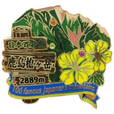 日本百名山 2段 ピンズ ピンバッジ 鹿島槍ヶ岳 エイコー コレクションケース入り トレッキング