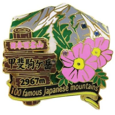日本百名山 2段 ピンズ ピンバッジ 甲斐駒ケ岳 エイコー コレクションケース入り トレッキング