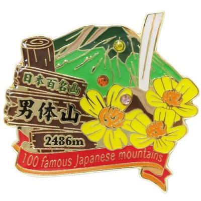 日本百名山 登山 グッズ ピンバッジ 1段 ピンズ 男体山 エイコー コレクションケース入り