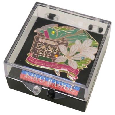 ピンバッジ 日本百名山 1段 ピンズ 空木岳 エイコー コレクションケース入り