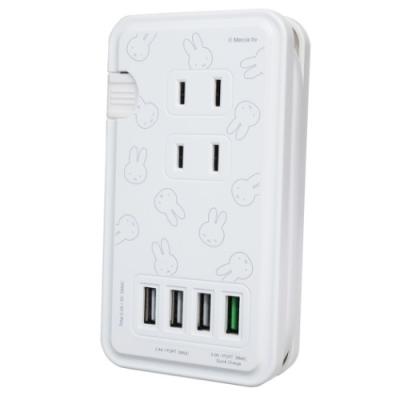 ミッフィー USBポート付き ACタップ 電源タップ フェイス総柄 ディック