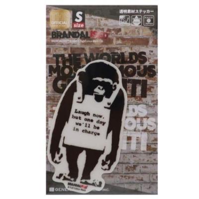 バンクシー Banksy グッズ ダイカット クリア ステッカー ビッグ シール Do Nothing-Monkeysign ゼネラルステッカー