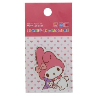 マイメロディ ＆ クロミ ダイカット ミニステッカー ビニール シール ぬいぐるみ01 サンリオ ゼネラルステッカー 耐水耐光仕様