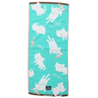 フェイスタオル 私は犬より猫が好き ジャガード ロングタオル おさかな ねこ キャラクターのシネマコレクション 通販 Paypayモール
