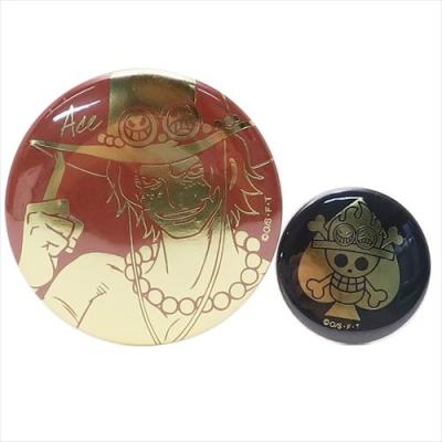ワンピース 箔押しカンバッジ2個セット エース グッズ 缶バッジセット