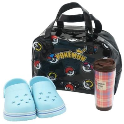 ポケモン ポケットモンスター キャラクター プールバッグ ビニール マルヨシ モンスターボール ボストンバッグ クロ 激安超特価