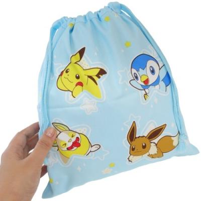 巾着袋 ポケモン きんちゃくポーチ M ポケットモンスター ポッチャマ ワンパチ 情熱セール ピカチュウ サックス イーブイ