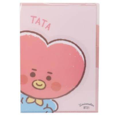 クリアファイル BT21 TATA カミオジャパン ポケットファイル ダイカット 3インデックス A4 クリア