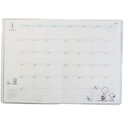 高級品 スヌーピー B6 マンスリー 手帳 22年 月間 ダイアリー フェイス ピーナッツ カミオジャパン キャラクタースケジュール帳 宅送