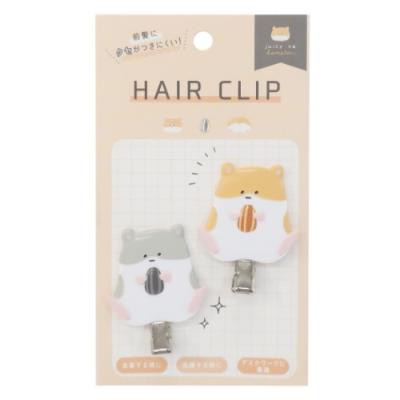 ハムスターネックレス　ハムスターヘアクリップ　ハムスターポニーフック　ヘアゴム 前髪クリップ ハムスター クセがつきにくい ヘアクリップ 2個セット