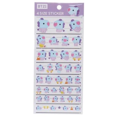 キャラクターシールセット 6枚 BT21 4サイズ ステッカー MANG シール シート LINE FRIENDS カミオ