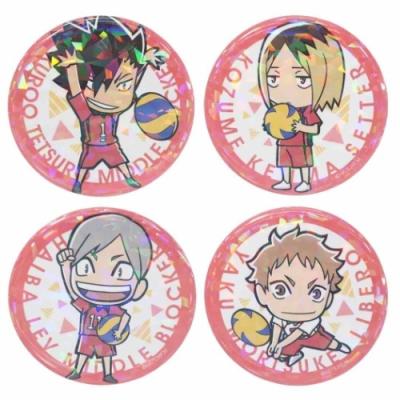 黒尾鉄朗　狐爪研磨　リエーフ　缶バッジセット 缶バッジ セット 4点セット 黒尾鉄朗 孤爪研磨 灰羽リエーフ 夜久衛輔