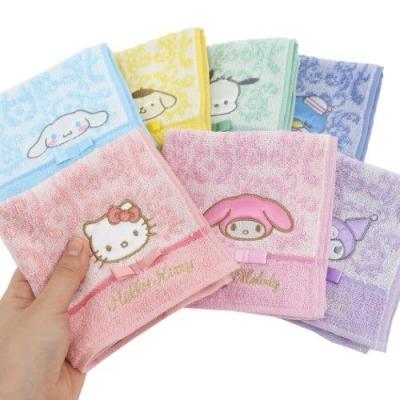 ポムポムプリン 抗菌防臭 ジャガード ハンカチタオル ミニタオル