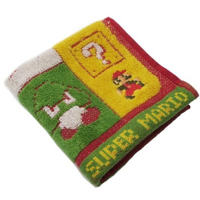 ミニタオル スーパーマリオ ハンカチタオル 丸眞 地上ステージ グッズ 25×25cm ギフト雑貨