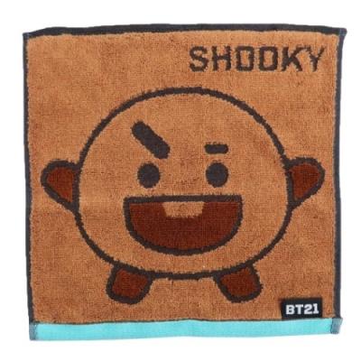 BT21 LINE FRIENDS キャラクター ミニタオル 制菌 ジャガード ハンカチタオル SHOOKY フェイス 丸眞